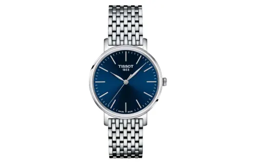 TISSOT Classic Collection Quartz Movement 50m Waterproof Women's Watch 34mm Blue Dial Stainless Steel Case