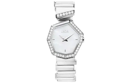 DIOR Wrist Watches Quartz Movement Stainless Steel Strap Mother of Pearl Color Watch Dial Women's Watch