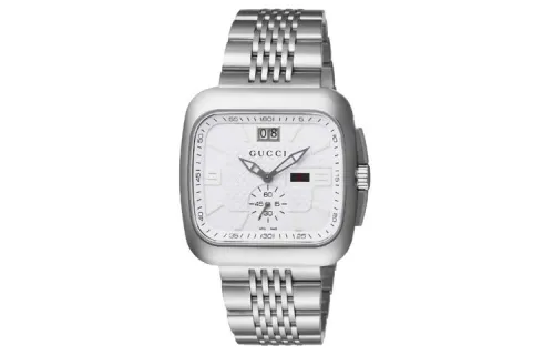 GUCCI Wrist Watches Quartz Movement Stainless Steel Strap Silver Dial Men's Watches Water Resistant For Everyday Use