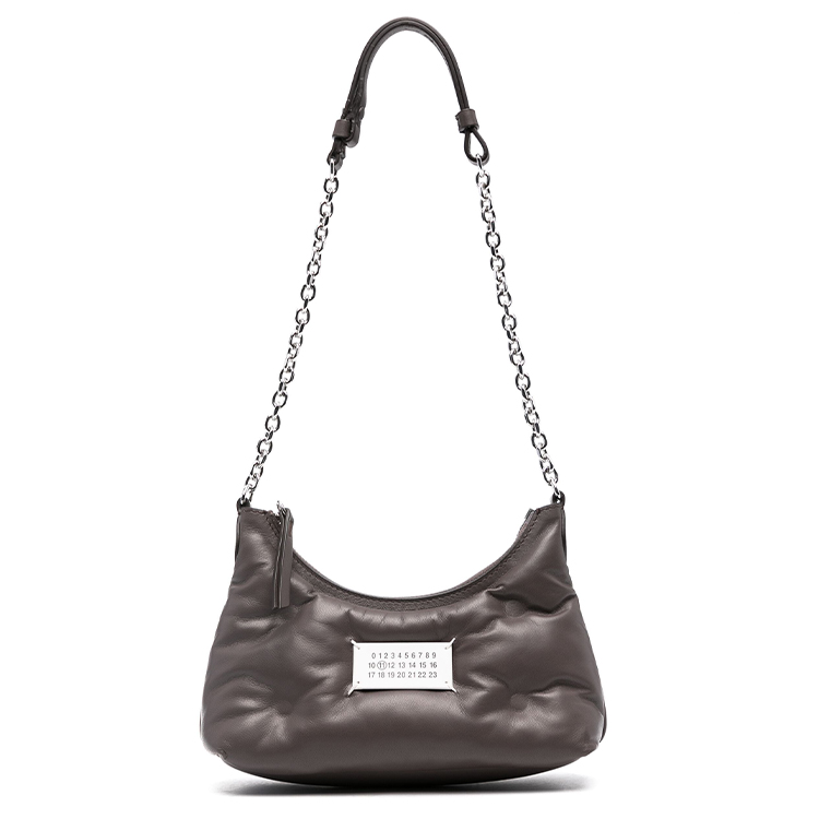 Maison Margiela Mason Margiela Glam Slam Signature Numbers Calfskin Crossbody Bag Super Mini Women Dark Gray