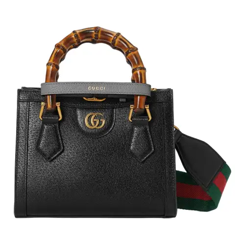 GUCCI Leather Tote Bag, Shopping Bag, Shoulder Bag, Crossbody Bag, Handbag Mini Women's Black