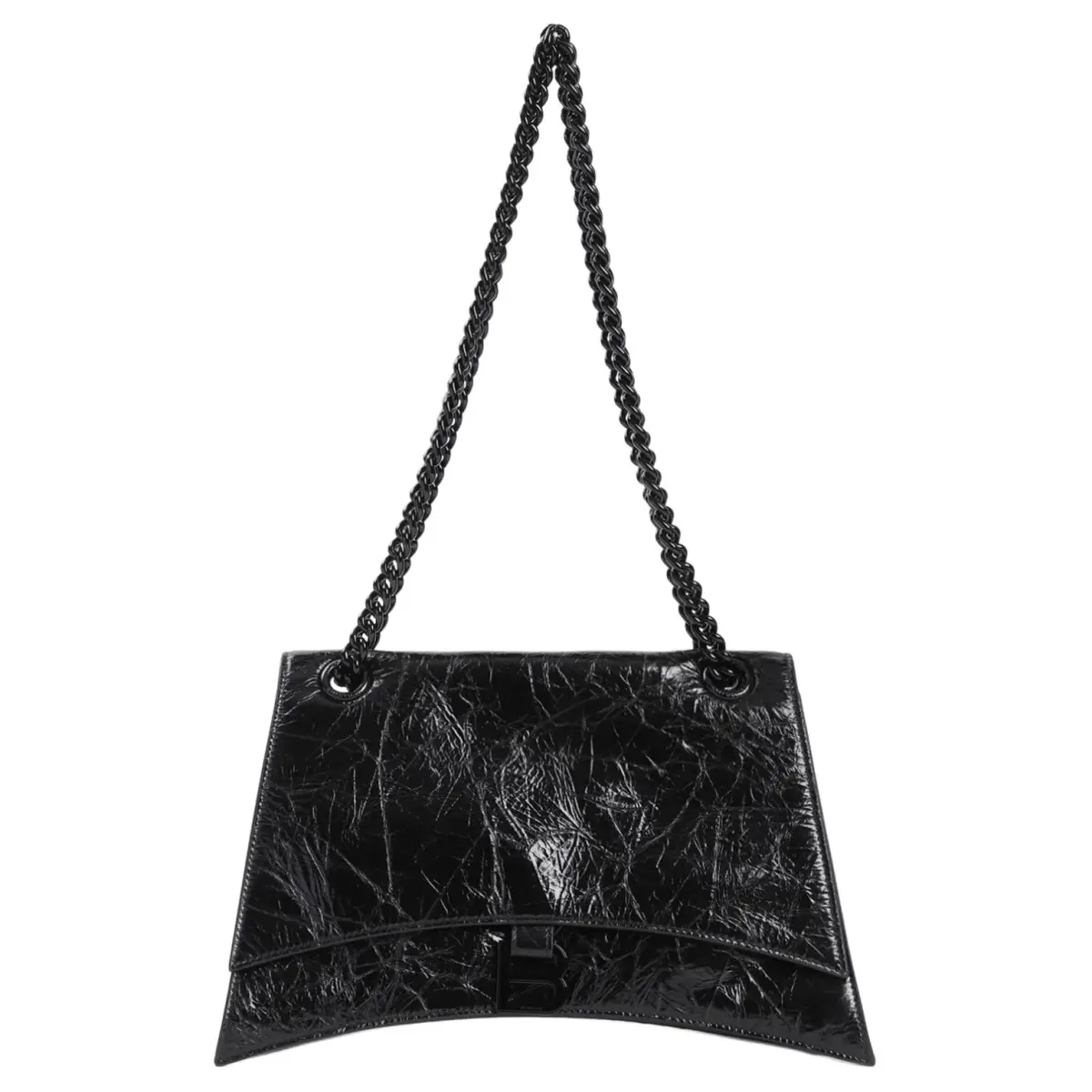 Balenciaga Crush Calfskin Chain Shoulder Bag Women's Black