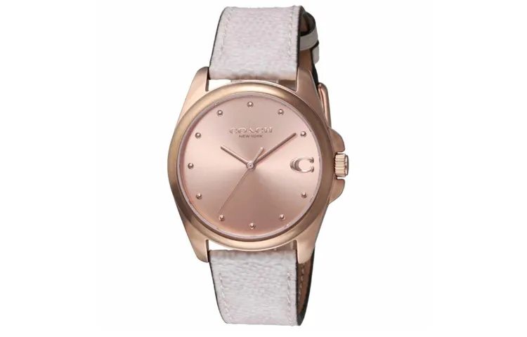 COACH GREYSON Wrist Watches Quartz Movement Leather Strap 36mm Pink Watch Dial Women's Watch