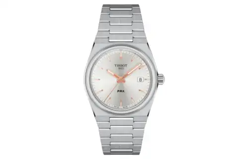 TISSOT PRX Quartz Movement Women's Watch 34.6mm Silver Dial Stainless Steel Case
