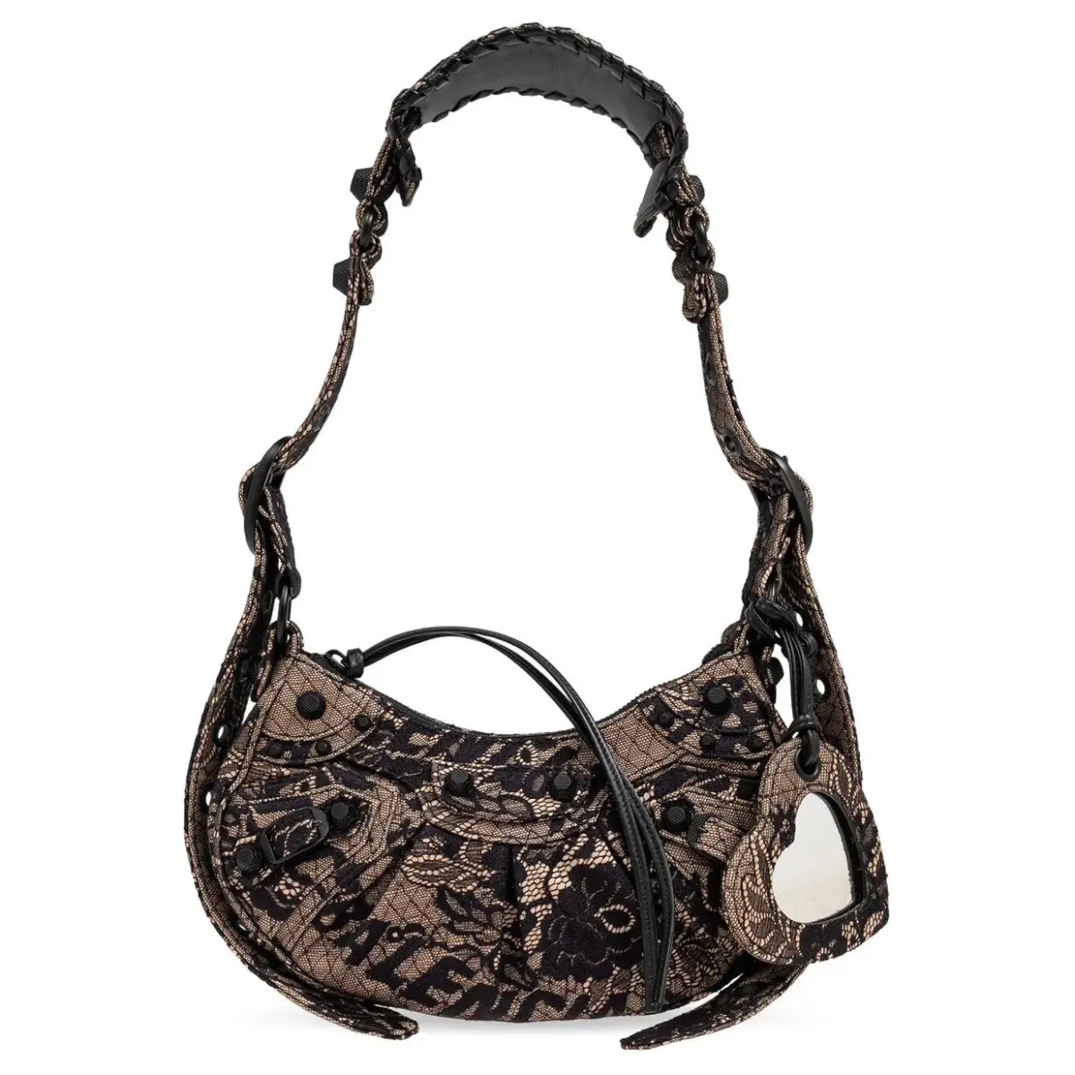Balenciaga Fabric With Leather Crossbody Bags Women's Black