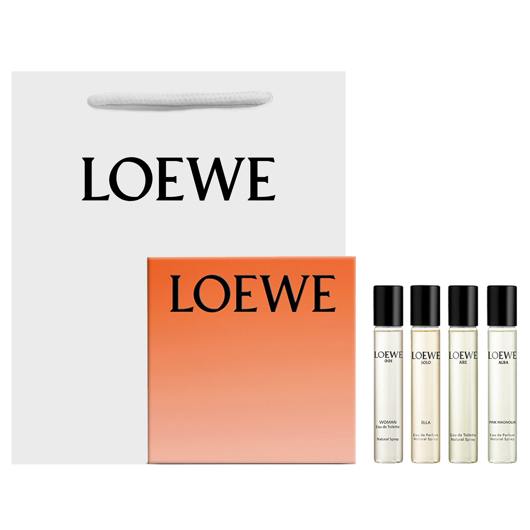 LOEWE Loewe Solo Statement/Muse of Light Pink Magnolia/Madrid Skylight/001 Women's Eau de Toilette Sample Set of Four Selected Gift Box Gift Bag 15ml*4