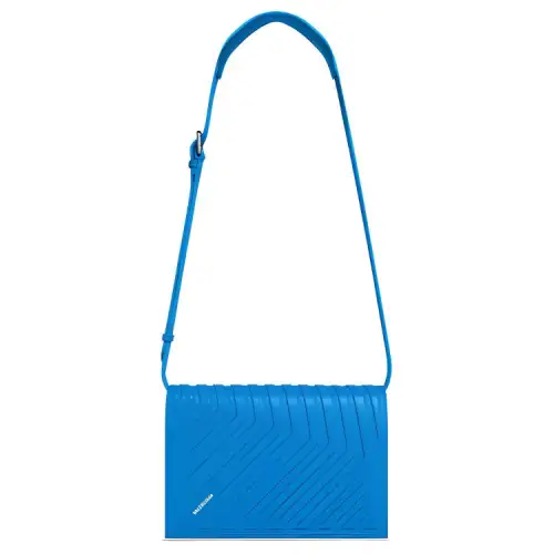 Balenciaga Car Grained Calfskin Crossbody Bag, Shoulder Bag Women's Blue