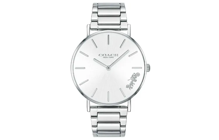 COACH Perry Wrist Watches Quartz Movement Stainless Steel Strap 36mm Silver Dial Women's Watch