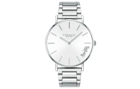 COACH Perry Wrist Watches Quartz Movement Stainless Steel Strap 36mm Silver Dial Women's Watch