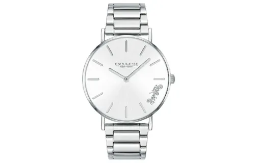COACH Perry Wrist Watches Quartz Movement Stainless Steel Strap 36mm Silver Dial Women's Watch