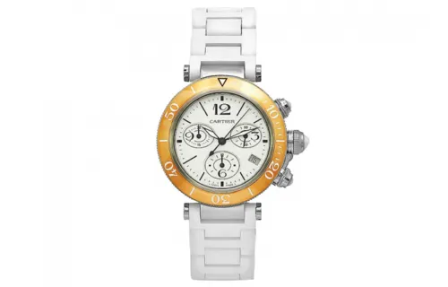 CARTIER PASHA DE Quartz Movement 100m Waterproof Women's Watch 37mm White Dial