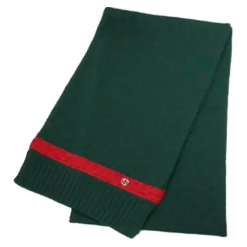 GUCCI Wool Knit Scarves Men's Green