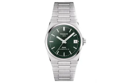 TISSOT PRX Automatic Mechanical Movement 100m Waterproof Unisex Watch 35mm Green Dial Stainless Steel Case