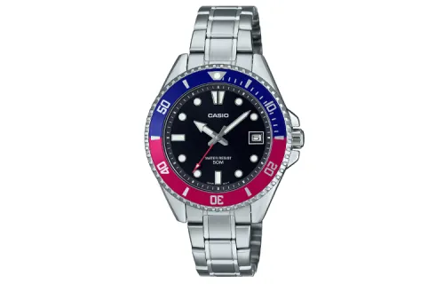 CASIO MDV 10D Collection 50m Waterproof Quartz Movement Stainless Steel Strap Watch Women's Watch