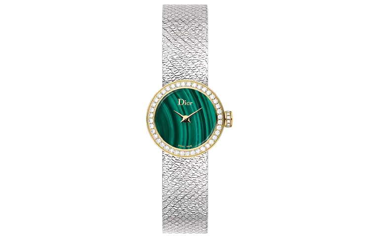 DIOR Wrist Watches Quartz Movement Stainless Steel Strap 19mm Green Dial Women's Watch 30m Water Resistant