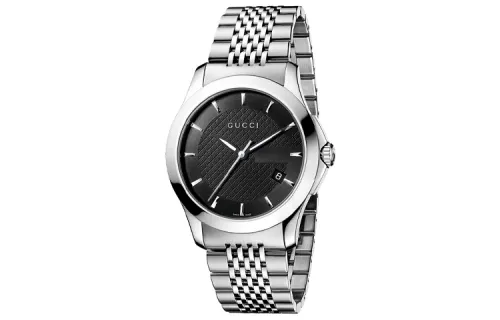 GUCCI Wrist Watches Quartz Movement Stainless Steel Strap 38mm Black Dial Men's Watches 30m Water Resistant