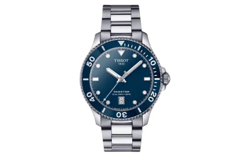 TISSOT Starfish Collection Quartz Movement 300m Waterproof Men's Watches Watch Blue Dial Stainless Steel Case
