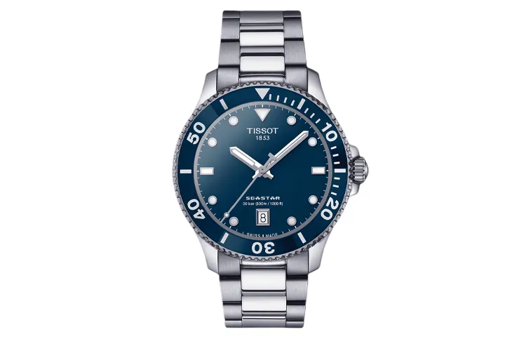TISSOT Starfish Collection Quartz Movement 300m Waterproof Men's Watches Watch Blue Dial Stainless Steel Case