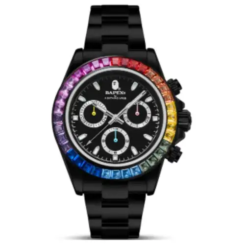 A BATHING APE ['100', 301050]m Waterproof Automatic Mechanical Movement Stainless Steel Watchband