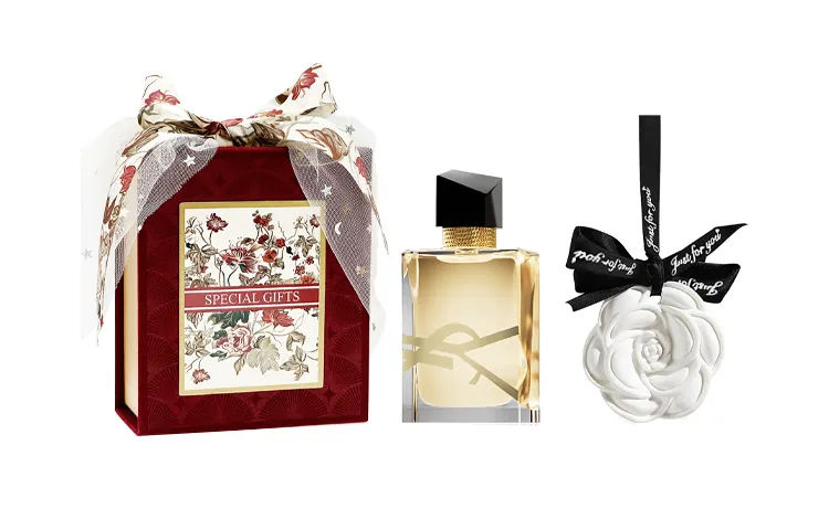 YSL, classic set, lavender perfume, floral mountain tea, aromatherapy, velvet gift box for friend, sample, 7.5 ml, Birthday gift, gift for girl