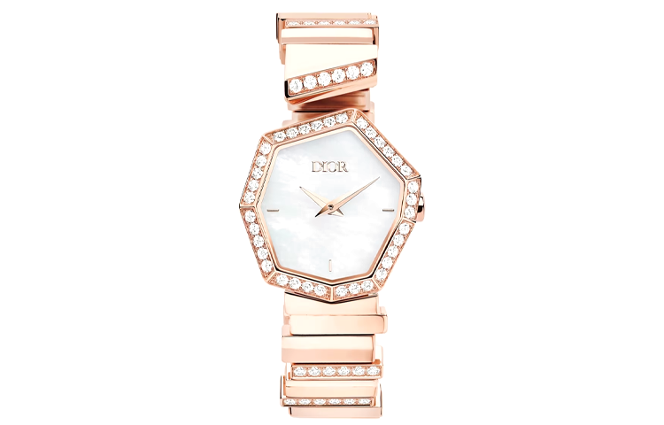 DIOR Wrist Watches Quartz Movement 18K Rose Gold Strap Mother of Pearl Color Watch Dial Women's Watch
