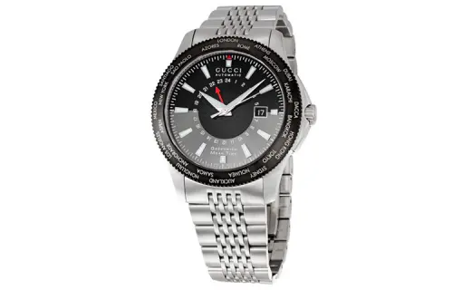 GUCCI Wrist Watches Automatic Mechanical Movement Stainless Steel Strap 46mm Black Dial Men's Watches