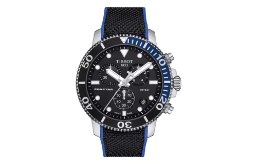 TISSOT T Sport Quartz Movement Men's Watches Watch 45.5mm Black Dial Stainless Steel Case Fabric Strap