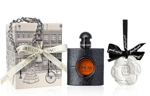 YSL, black classic set, floral mountain tea, aromatherapy, gift box, coffee perfume with jasmine for friend, sample, 7.5 ml, gift for girl, Birthday gift