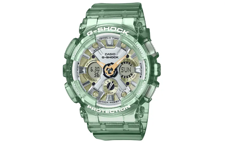 CASIO Women's Liquid Crystal/Analog Dual Display Series Green Watch GMA-S120GS-3A