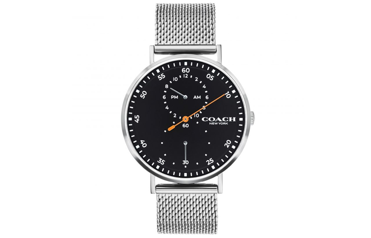 COACH Quartz watch strap stainless steel, black dial, waterproof men's watch, quartz mechanism, 41mm, 30meter