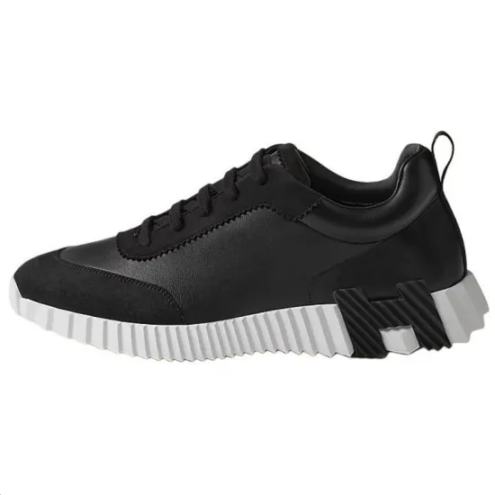 HERMES Bouncing Casual Shoes Men Low-Top Black