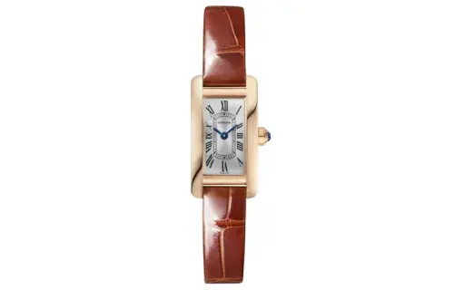 CARTIER TANK DE Quartz Movement 30m Waterproof Women's Watch Silver Dial