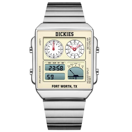 Dickies Galaxy Collection Wrist Watches Quartz, Electronic Movement Steel Strap Silver Dial Unisex