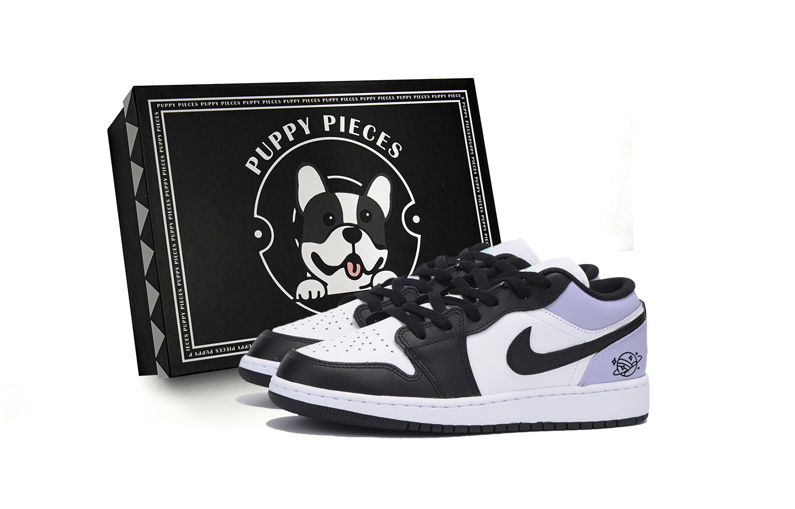 【Индивидуальные кроссовки】 Jordan Air Jordan 1 Fragments Fragments Special Shoe Box Young Master Planet популярный модные Универсальная простота нескользящие Носить -устойчивый низкий винтаж Баскетбол мужской черный фиолетовый