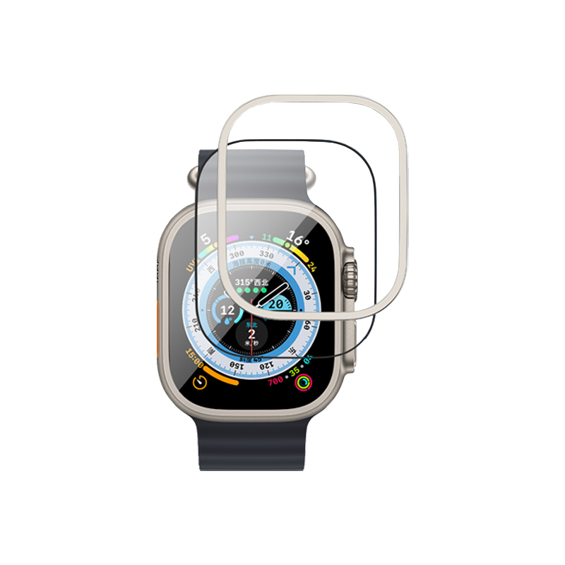 Mr. Blue Ape BLUEO sapphire titanium alloy protective film, full screen coverage, high definition, high transparency, scratch-resistant, oleophobic, waterproof and anti-fingerprint, smart watch accessories, Apple Watch Ultra3/2/1