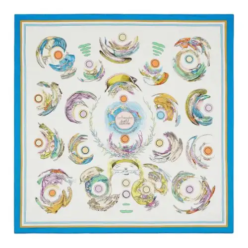 HERMES Silk Scarves Women's Blue