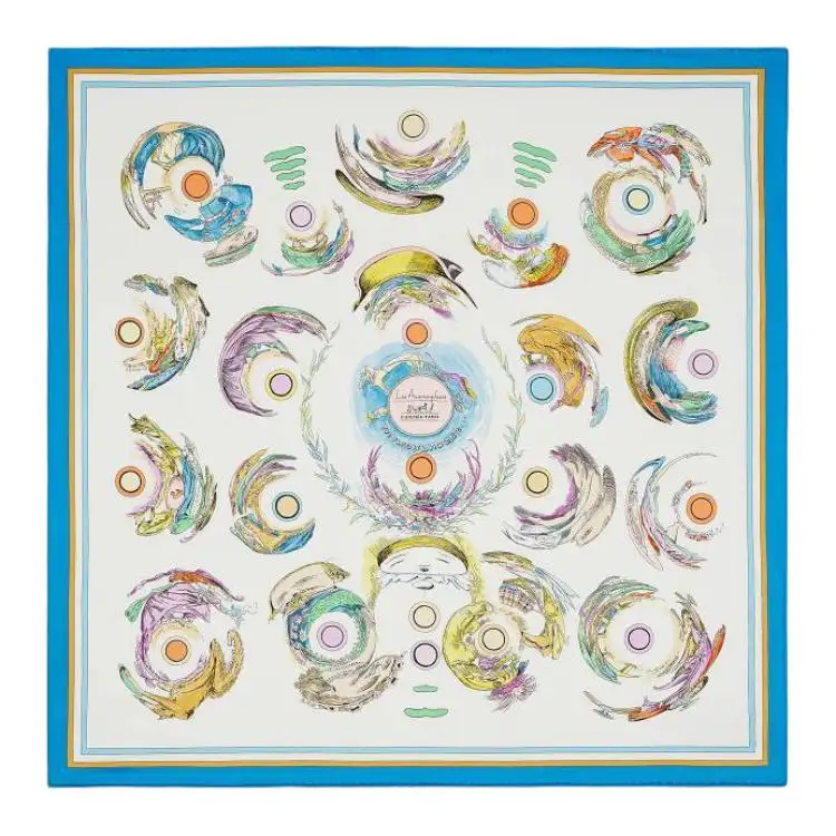 HERMES Silk Scarves Women's Blue
