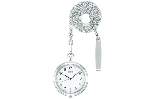 SEIKO Water Resistant For Everyday Use Quartz Movement Stainless Steel Strap Pocket Watch 38.3mm Men's Watches Silver