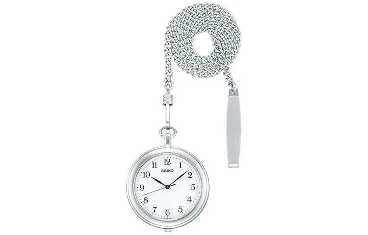 SEIKO Water Resistant For Everyday Use Quartz Movement Stainless Steel Strap Pocket Watch 38.3mm Men's Watches Silver