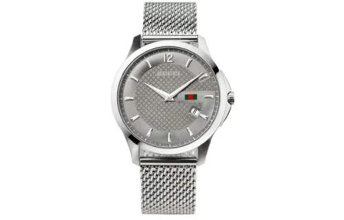 GUCCI G Timeless Collection Wrist Watches Quartz Movement Stainless Steel Strap 40mm Gray Dial Men's Watches