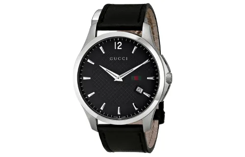 GUCCI G Timeless Collection Wrist Watches Quartz Movement Leather Strap 40mm Black Dial Men's Watches
