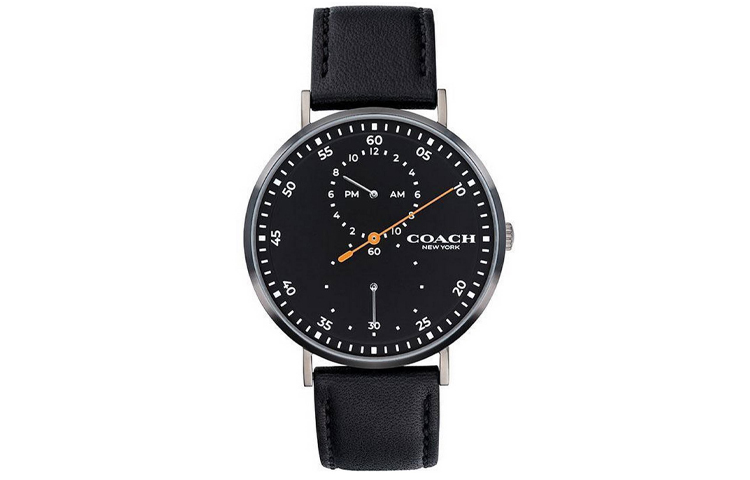 COACH Quartz watch strap, black dial, waterproof men's watch, quartz mechanism, genuine leather, 41mm, 50meter