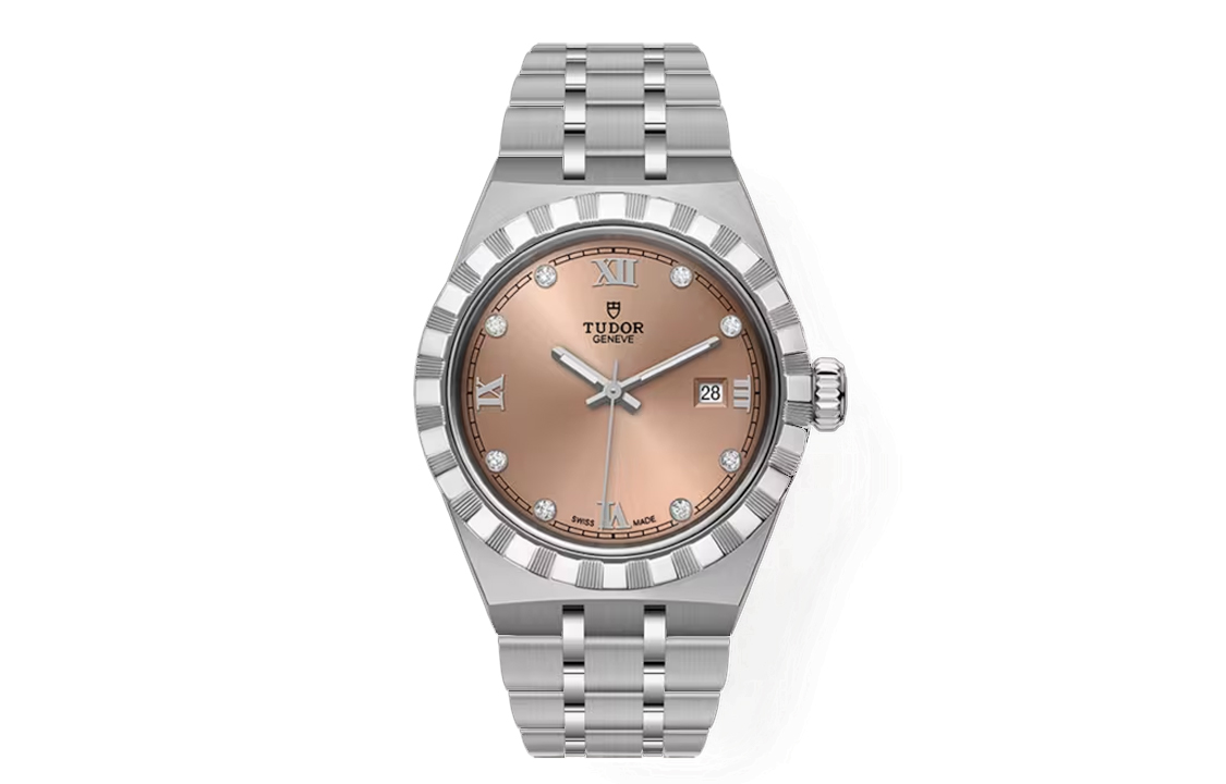 TUDOR Royal Collection Automatic Mechanical Movement 100m Waterproof Women's Watch 28mm Pink Watch Dial