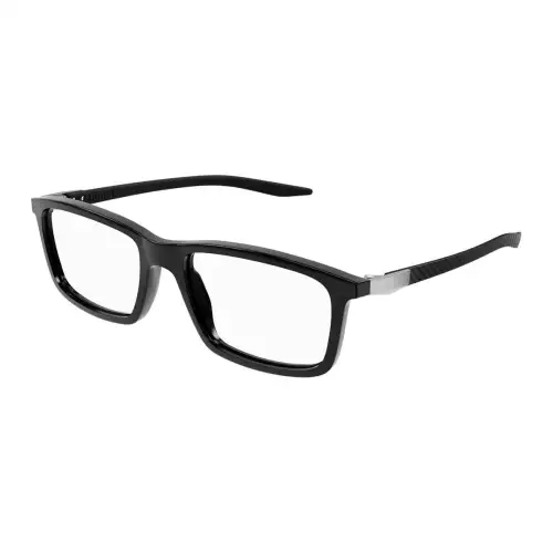 PUMA Plastic Carbon Fiber Square Eyeglass Frames Men's Black