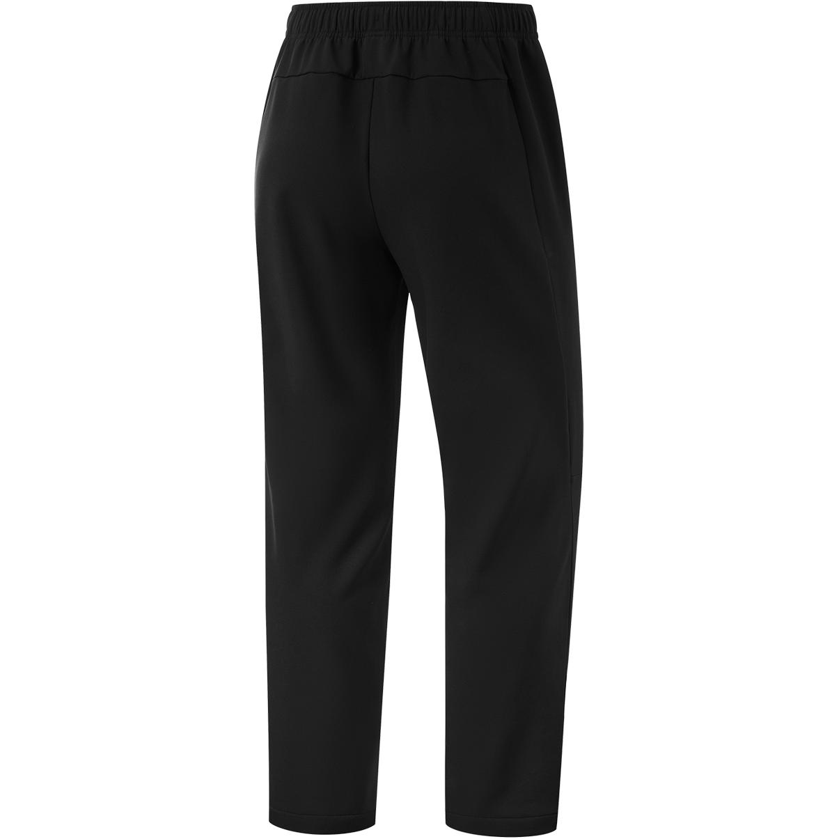 Li Ning Fitness Series Fleece Lined Thermal Athleisure Woven Solid Color Mid Rise Straight Fit Sports Pants Men’s Black