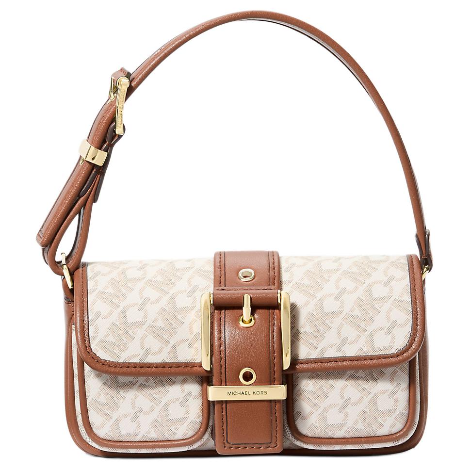 Женская сумка MICHAEL KORS Colby (бело-коричневая)