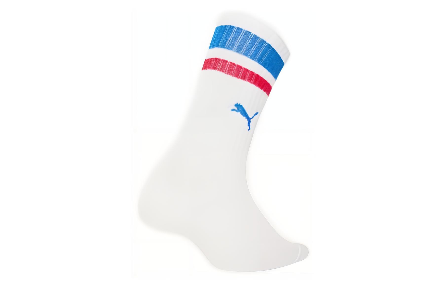 PUMA Crew Socks Unisex 1 Pack Red Blue Stripes