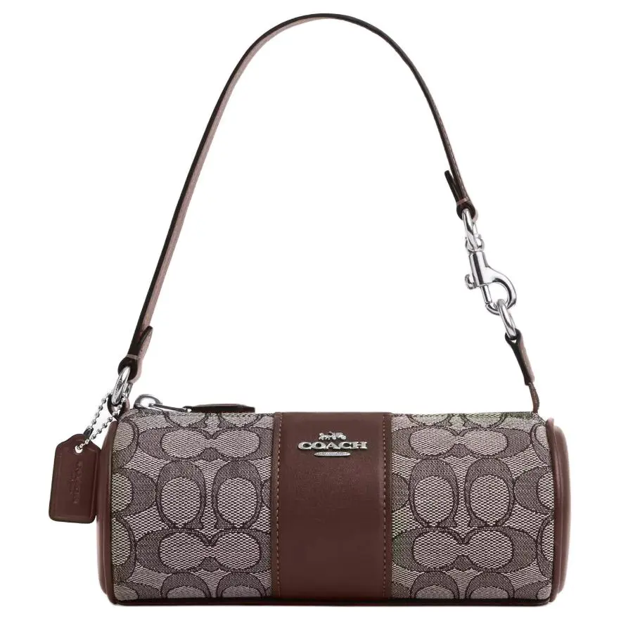 COACH Nolita Fabric With Leather Cylinder Bag Handbag, Shoulder Bag Small Women's Dark Coffee