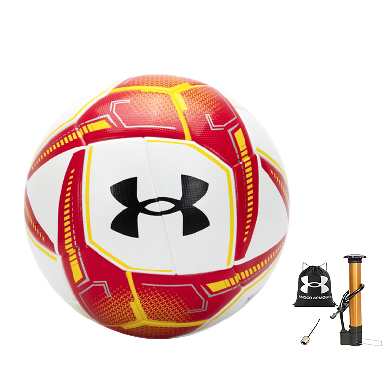 Under Armour Size 5 Soccer Ball Pu Machine Stitched Soccer Ball Unisex White Red