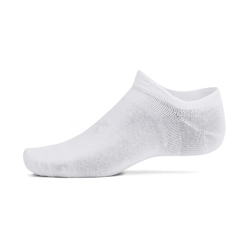 Under Armour Essential No Show Socks Unisex 6 Pack White